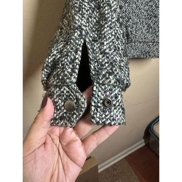 80's/90's Vintage ELCO Wool And Leather Jacket Gray Black White Size 12 - Picture 5 of 9